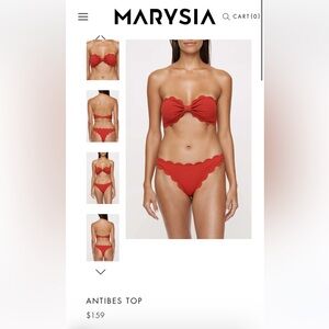 MARYSIA Luxury Womenswear - Red ANTIBES TOP (size small) and BOTTOMS (size xs)